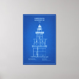 サビネバンクライトハウス – テキサス州- AD キャンバスプリント