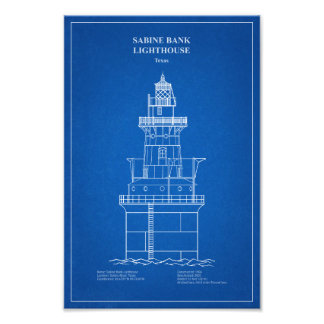 サビネバンクライトハウス – テキサス州- AD フォトプリント           
