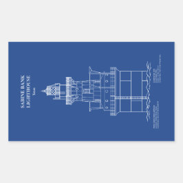 サビネバンクライトハウス – テキサス州- AD 長方形シール
