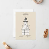 サビネバンクライトハウス – テキサス州- SBD ノートカード (正面/裏面インサイチュ)