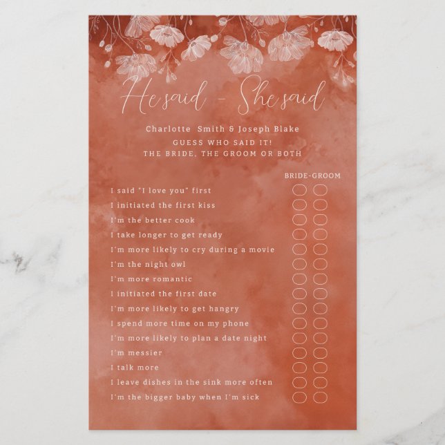 サビフローラは彼女はゲームを言った (正面)