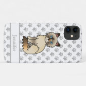 サビ猫柄のバーマン/ラグドール かわいい猫と名前 Case-Mate iPhoneケース (裏面(横))