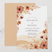 サビ色の幻想的な秋の結婚式 招待状 (正面/裏面)