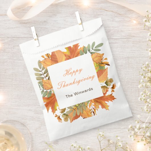 サビ色の紅葉 スクエア Thanksgiving フェイバーバッグ (クリップ留めされた状態)