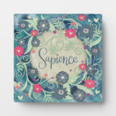 サピエンスブルーピンク感動的フローラかわいらし フォトプラーク (正面)