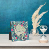 サピエンスブルーピンク感動的フローラかわいらし フォトプラーク (インサイチュ)