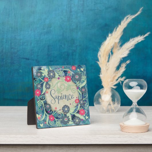 サピエンスブルーピンク感動的フローラかわいらし フォトプラーク (インサイチュ)