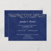 サファイアおよび銀第45記念日の応答カード 出欠カード (正面/裏面)