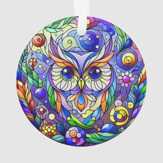 サファイアお洒落アイフクロウ オーナメント (裏面)