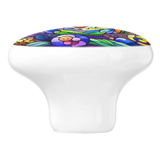 サファイアお洒落アイフクロウ セラミックノブ (側面)