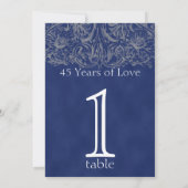 サファイアとシルバーの45周年テーブルナンバー 招待状 (裏面)