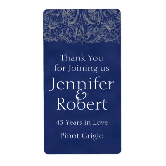 サファイアとシルバー45周年記念ワインラベル ラベル (正面)