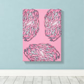 サファイアとルビーの抽象的な海の生物 キャンバスプリント (インサイチュ (ウッドフロア))