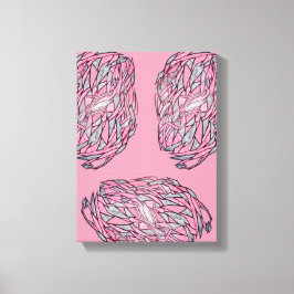 サファイアとルビーの抽象的な海の生物 キャンバスプリント