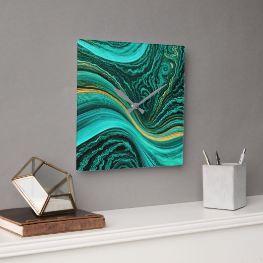 サファイアと太陽の層「ミヤ」 スクエア壁時計 (オフィス)