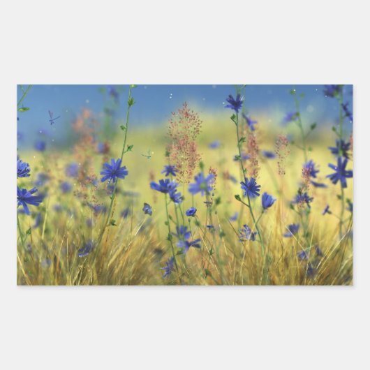 サファイアと金ゴールドのシール 長方形シール (正面)