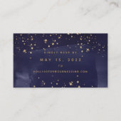 サファイアと金ゴールド結婚のオンラインRSVPカード 名刺 (正面)