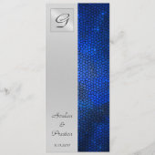 サファイアのステンドグラスの結婚式プログラムの招待状 プログラム (正面)