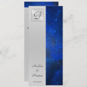 サファイアのステンドグラスの結婚式プログラムの招待状 プログラム (正面/裏面)