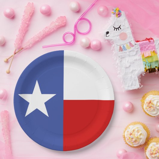 サファイアのテキサス州の青および赤い旗 ペーパープレート (パーティー)