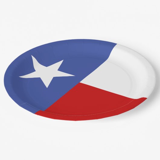 サファイアのテキサス州の青および赤い旗 ペーパープレート (アングル)