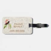 サファイアのハチドリのヴィンテージの芸術のモノグラム ラゲッジタグ (裏面横)