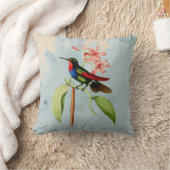 サファイアのハチドリの水彩画の装飾用クッション クッション (ブランケット)