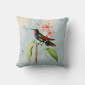 サファイアのハチドリの水彩画の装飾用クッション クッション (正面)