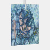 サファイアの冬の妖精の女の子の見解 ガラスオーナメント (正面右)