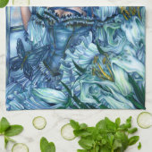 サファイアの冬の妖精の女の子の見解 キッチンタオル (折り畳み)