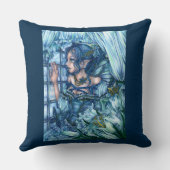 サファイアの冬の妖精の女の子の見解 クッション (裏面)