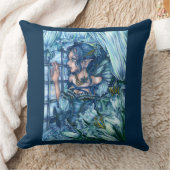 サファイアの冬の妖精の女の子の見解 クッション (ブランケット)