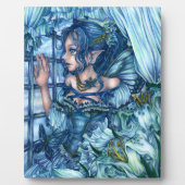 サファイアの冬の妖精の女の子の見解 フォトプラーク (正面)