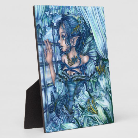 サファイアの冬の妖精の女の子の見解 フォトプラーク (側面)