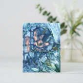 サファイアの冬の妖精の女の子の見解 ポストカード (スタンド正面)