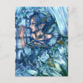 サファイアの冬の妖精の女の子の見解 ポストカード (正面)