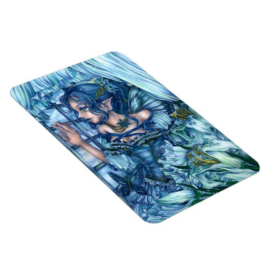 サファイアの冬の妖精の女の子の見解 マグネット (右側)