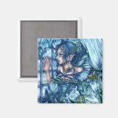 サファイアの冬の妖精の女の子の見解 マグネット (正面/裏面)