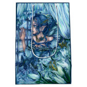 サファイアの冬の妖精の女の子の見解 ミディアムペーパーバッグ (裏面)