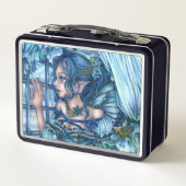 サファイアの冬の妖精の女の子の見解 メタルランチボックス (裏面)