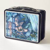 サファイアの冬の妖精の女の子の見解 メタルランチボックス (正面)