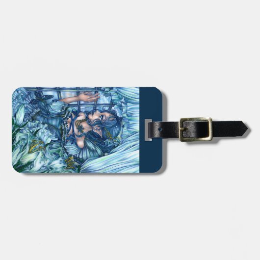 サファイアの冬の妖精の女の子の見解 ラゲッジタグ (正面横)