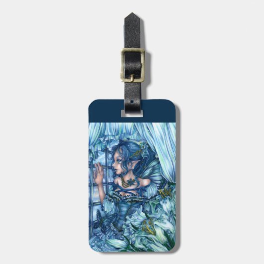 サファイアの冬の妖精の女の子の見解 ラゲッジタグ (正面縦)