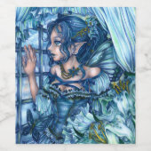 サファイアの冬の妖精の女の子の見解 ワインラベル (シングルラベル)