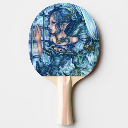 サファイアの冬の妖精の女の子の見解 卓球ラケット (裏面)