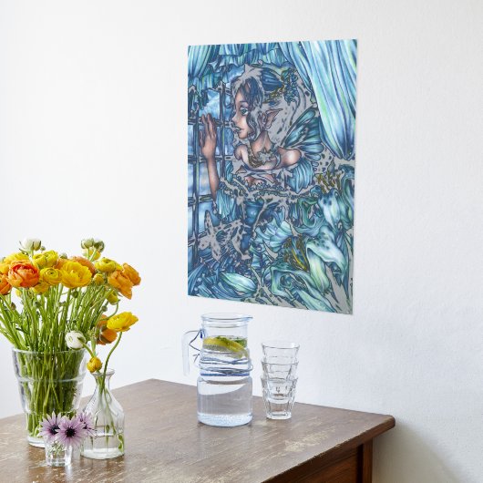 サファイアの冬の妖精の女の子の見解 箔ポスター (レイダウン (キッチン))