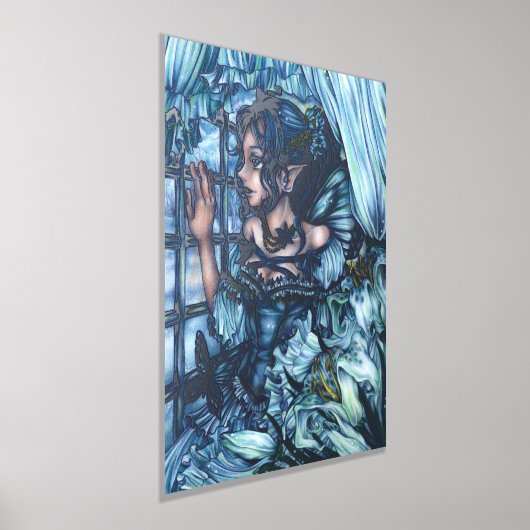 サファイアの冬の妖精の女の子の見解 箔ポスター (レイダウン)