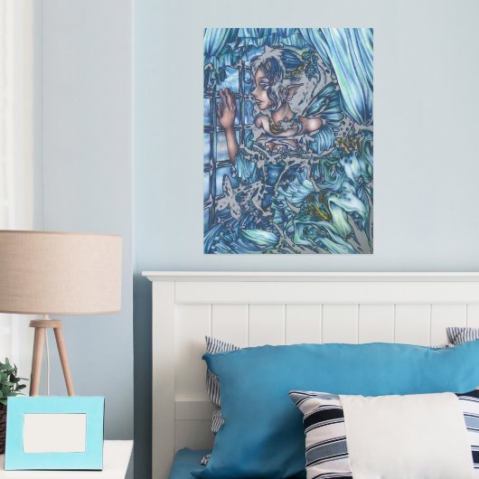 サファイアの冬の妖精の女の子の見解 箔ポスター (インサイチュ (寝室))