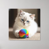 サファイアの瞳とカラフルな楽しみ キャンバスプリント (正面)