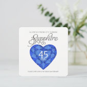 サファイアの結婚の愛はとても強いハートの水彩画 招待状 (スタンド正面)